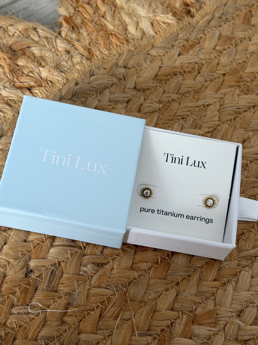 Tini Lux Gold Crystal Stud Earrings